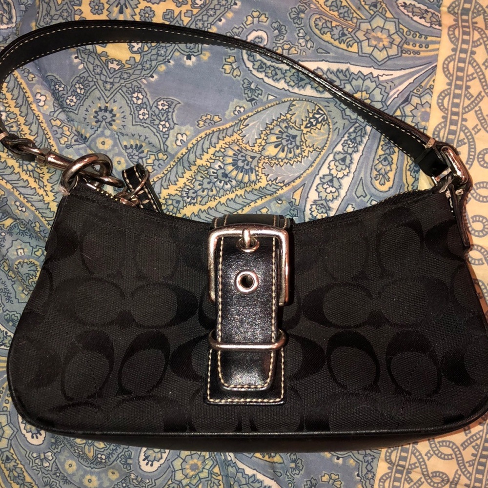 Small Coach Handbag with Buckle